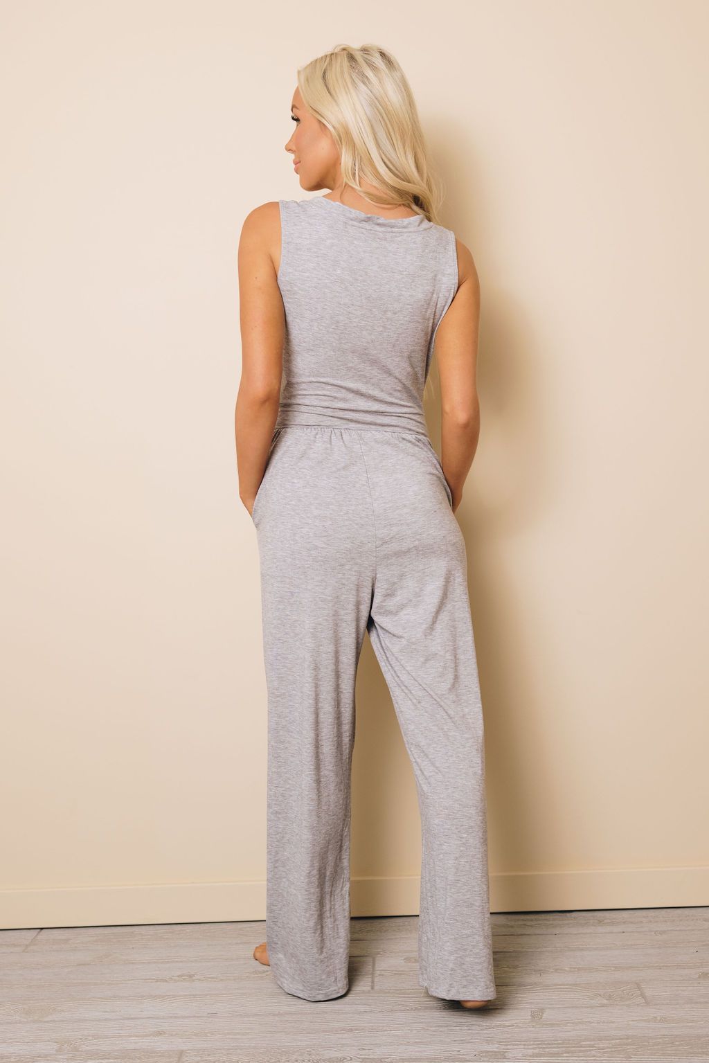 Be Happy Sleeveless Wide Leg Jumpsuit
