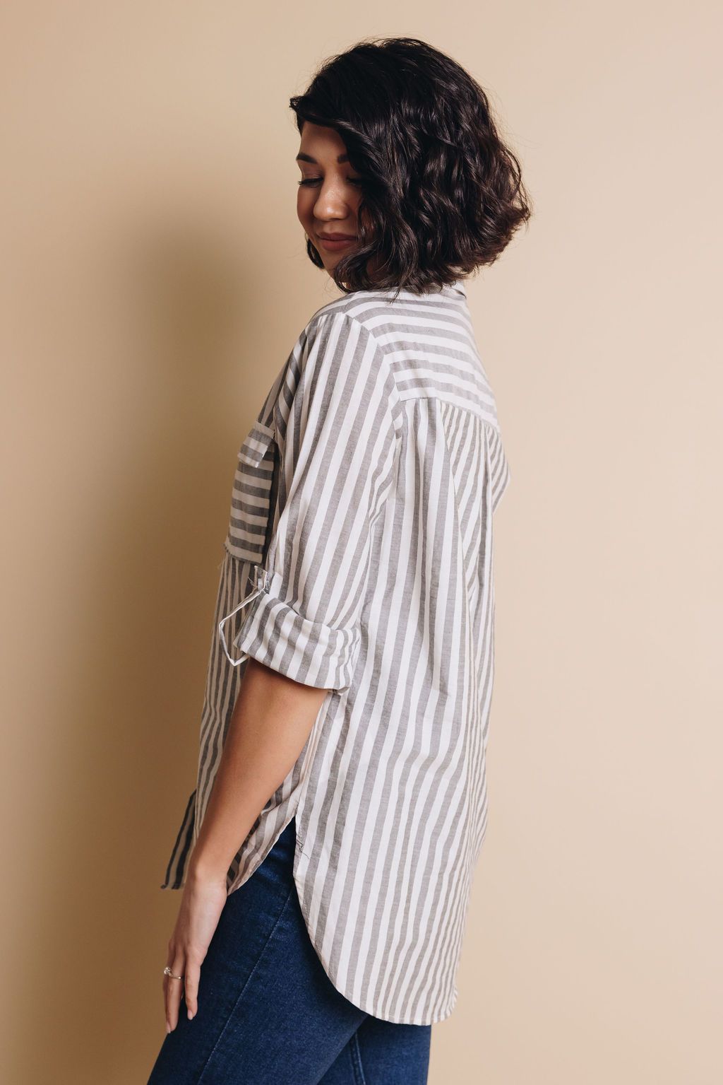 Call You Mine Striped Button Up Top