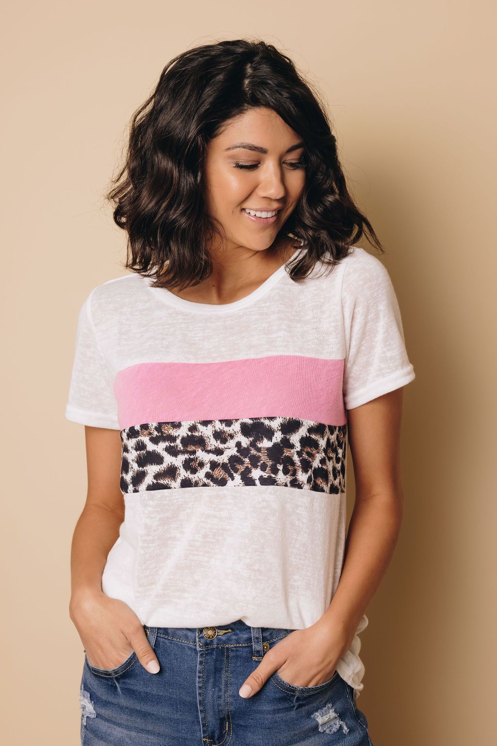 Gretchen Leopard Patchwork Tee