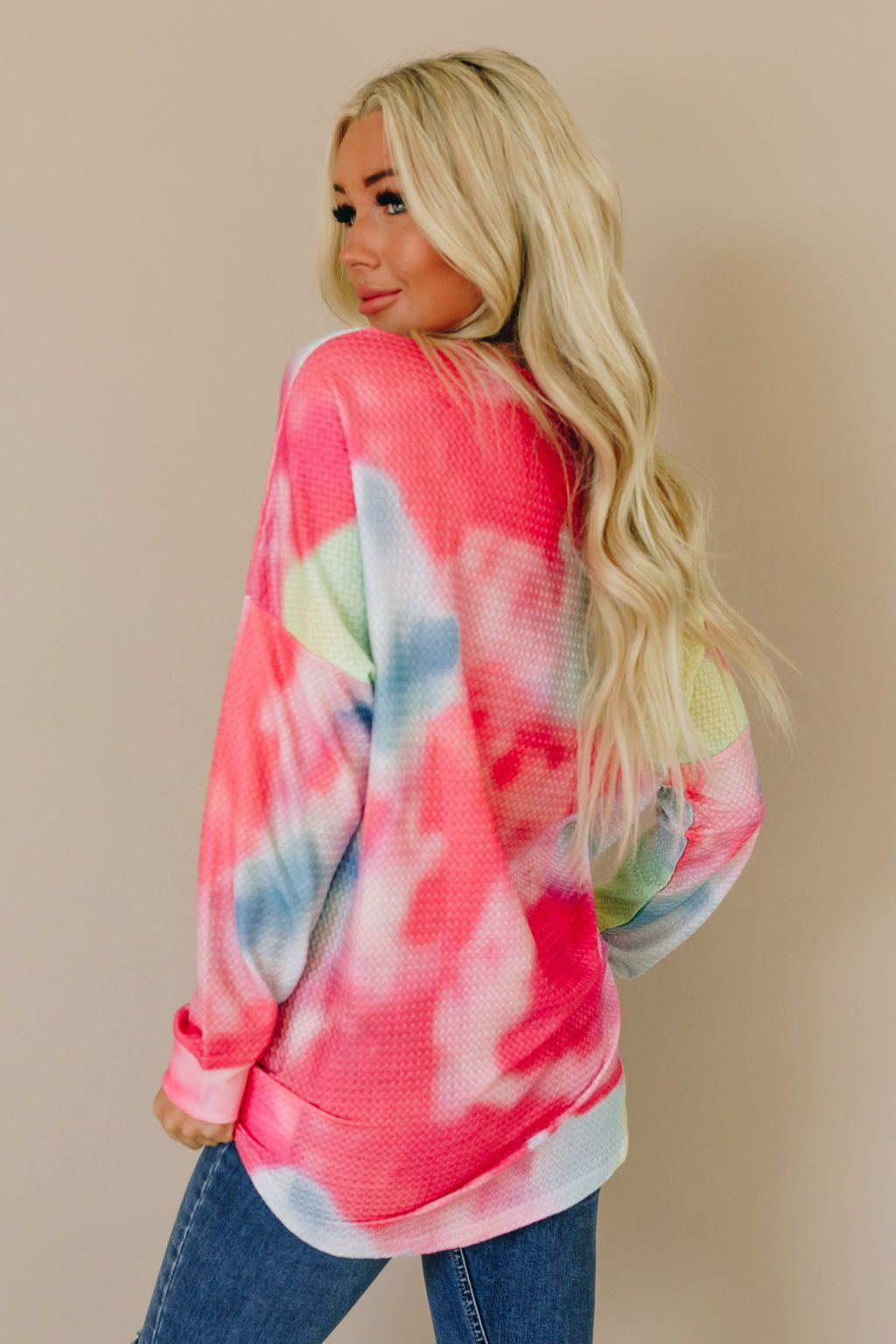 All You Need is Love Tie Dye Thermal Top