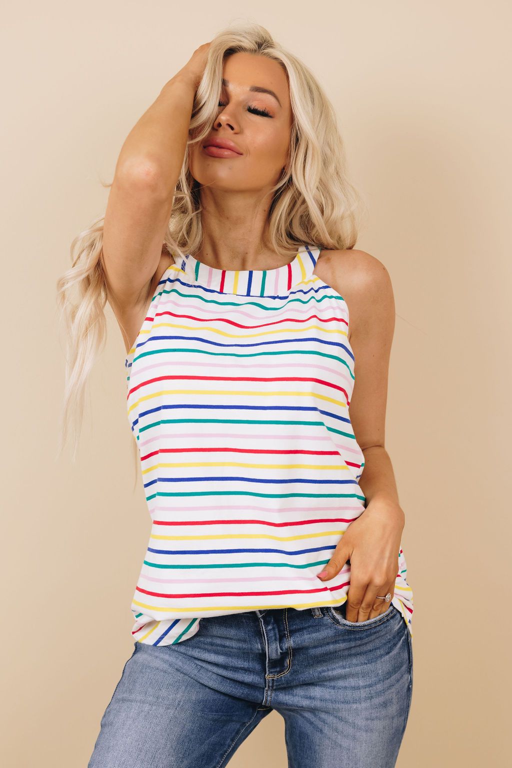 Frazier Striped Halter Tank