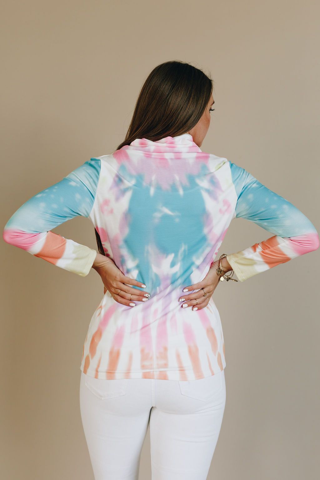 Babes Tie Dye Zipper Pullover