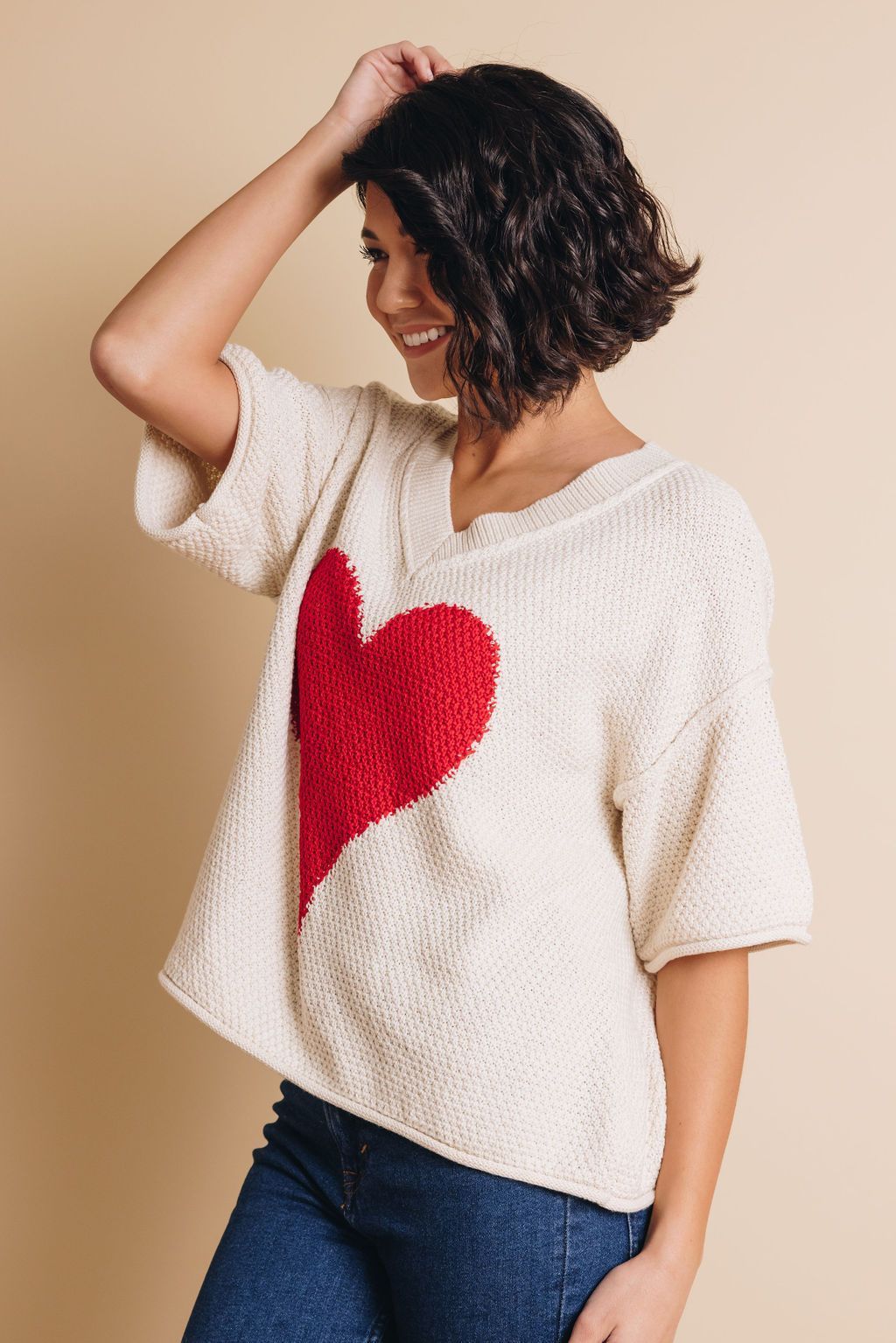 No Limits Heart Print Top