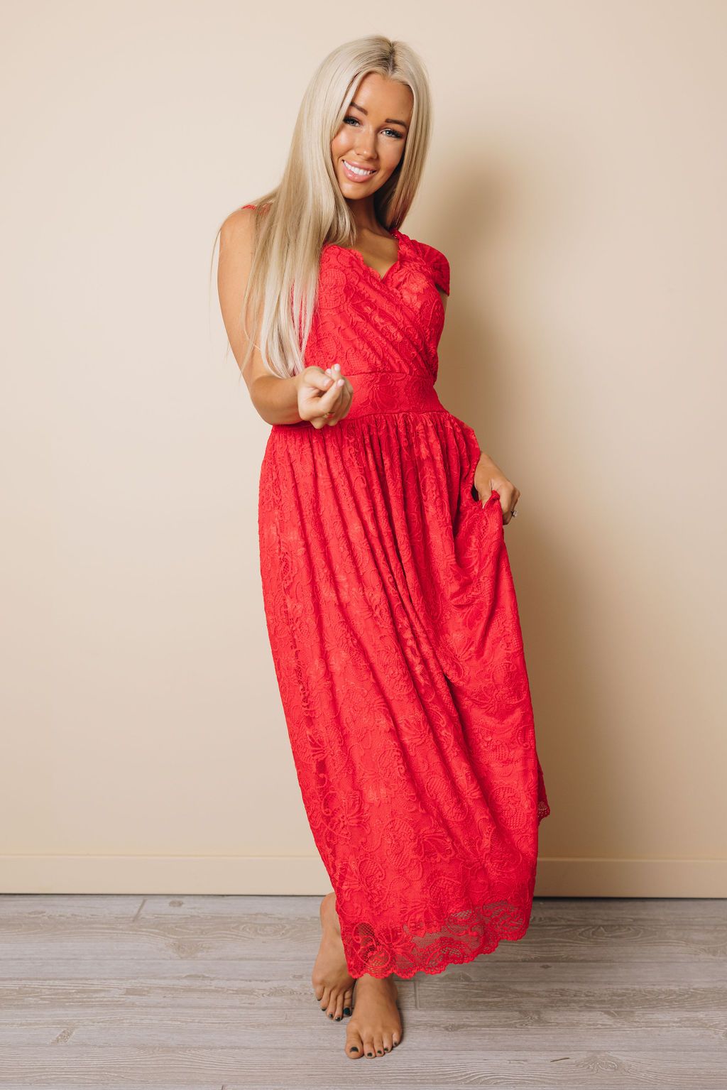 Caelynn Open Back Lace Dress