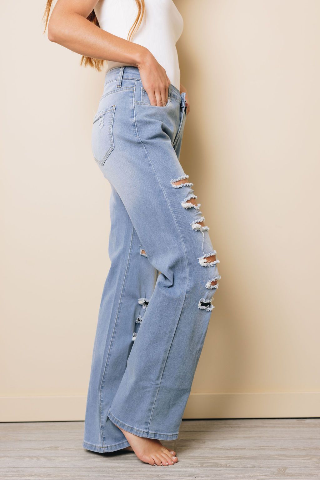 Ford High Waist Ripped Jeans