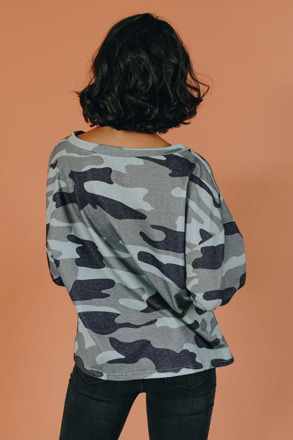 Clear The Way Patterned Pullover Top