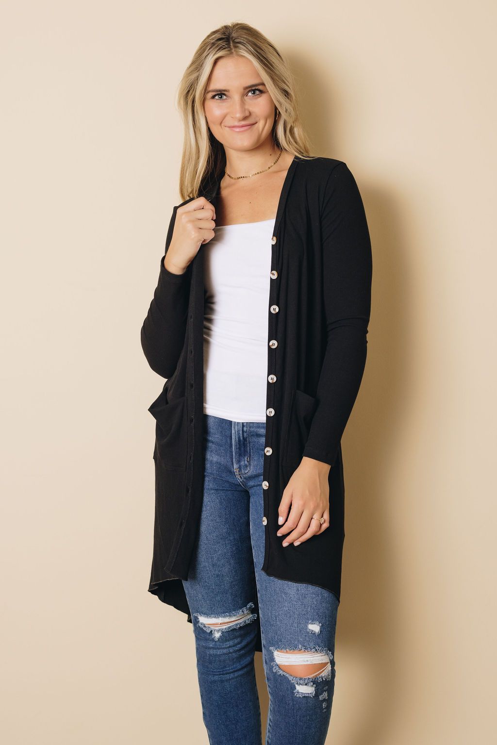 Easy Living High Low Ribbed Cardigan