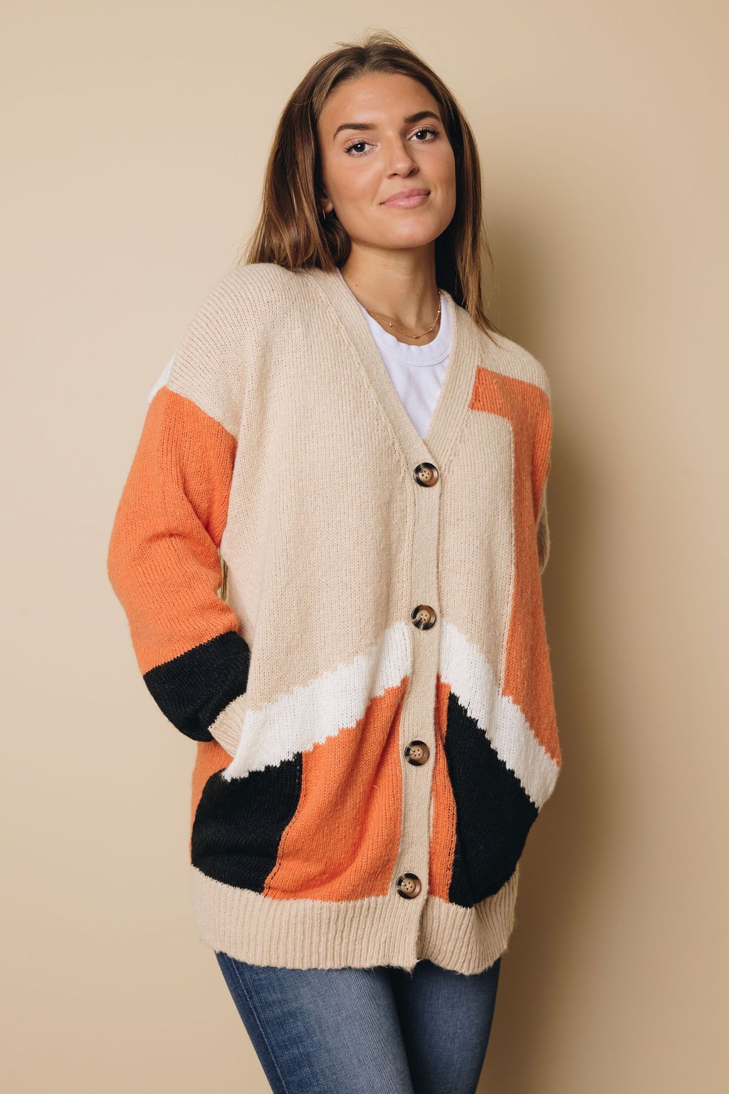 Edna Colorblock Cardigan