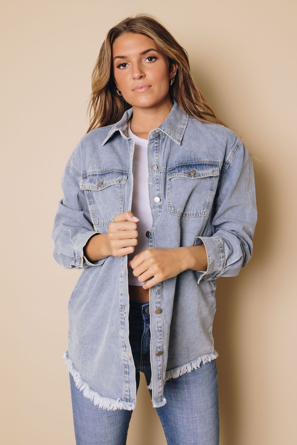 Joelle Buttoned Denim Jacket