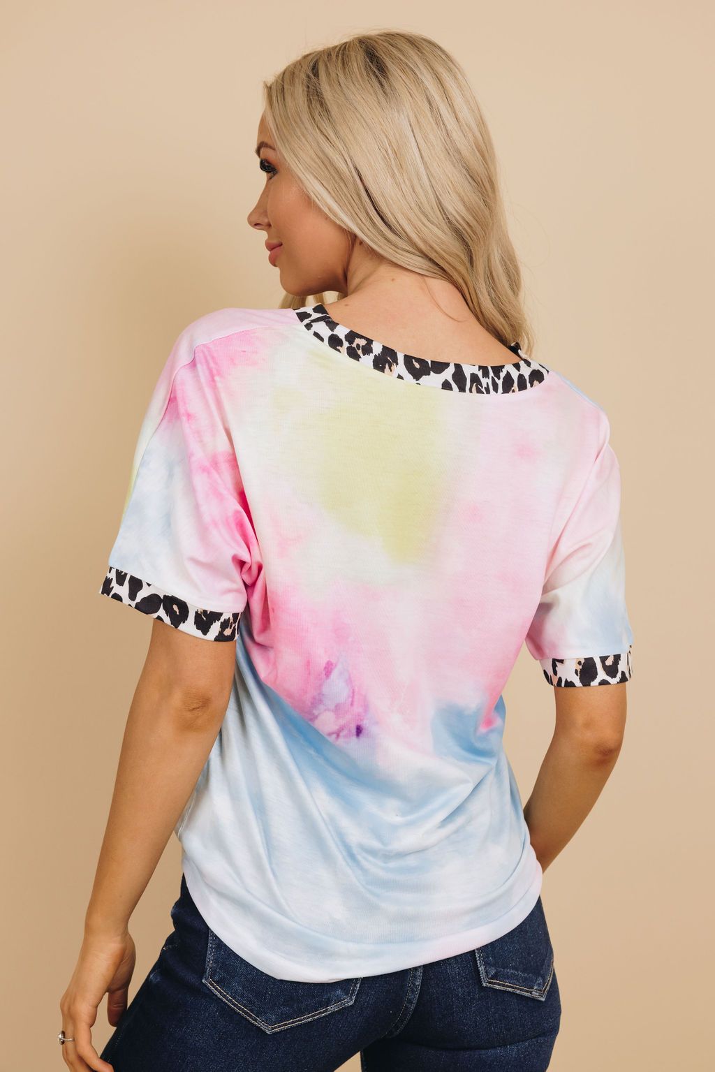 Exile Tie Dye Leopard Top