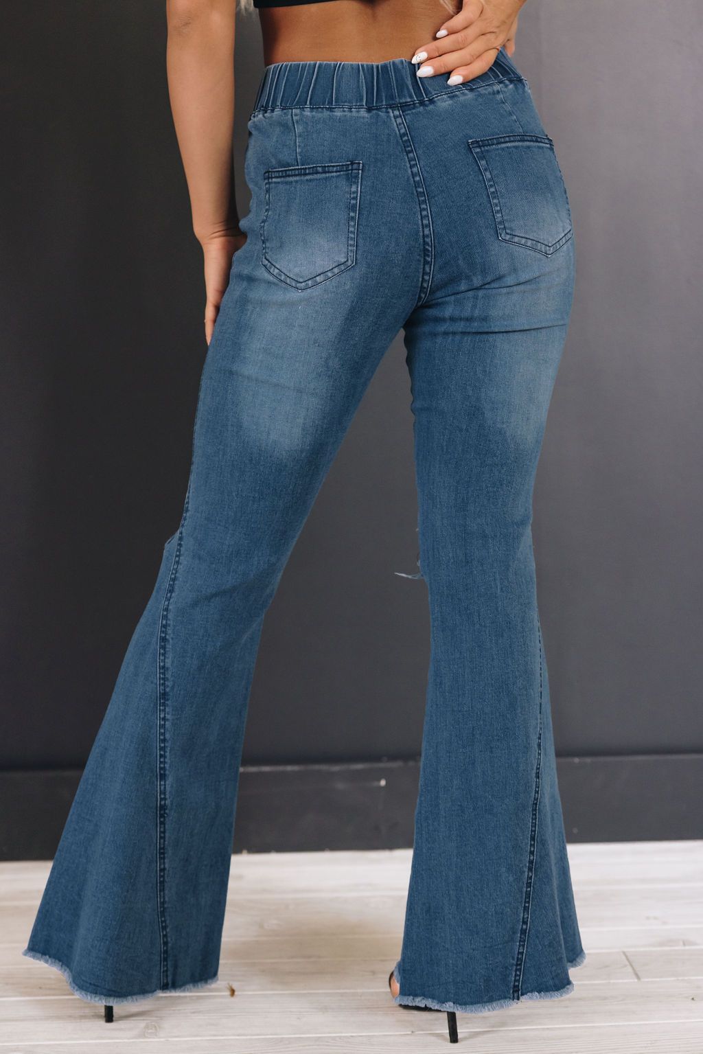 Be Happy Patched Flared Denim