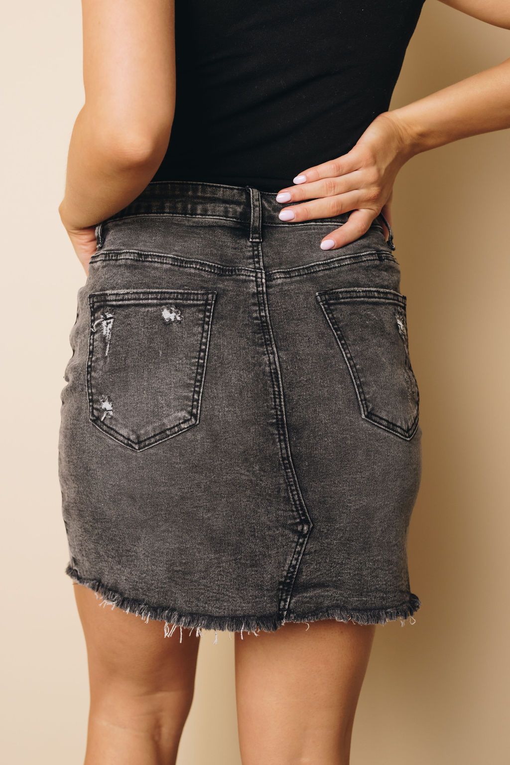 Rookie Raw Hem Denim Skirt