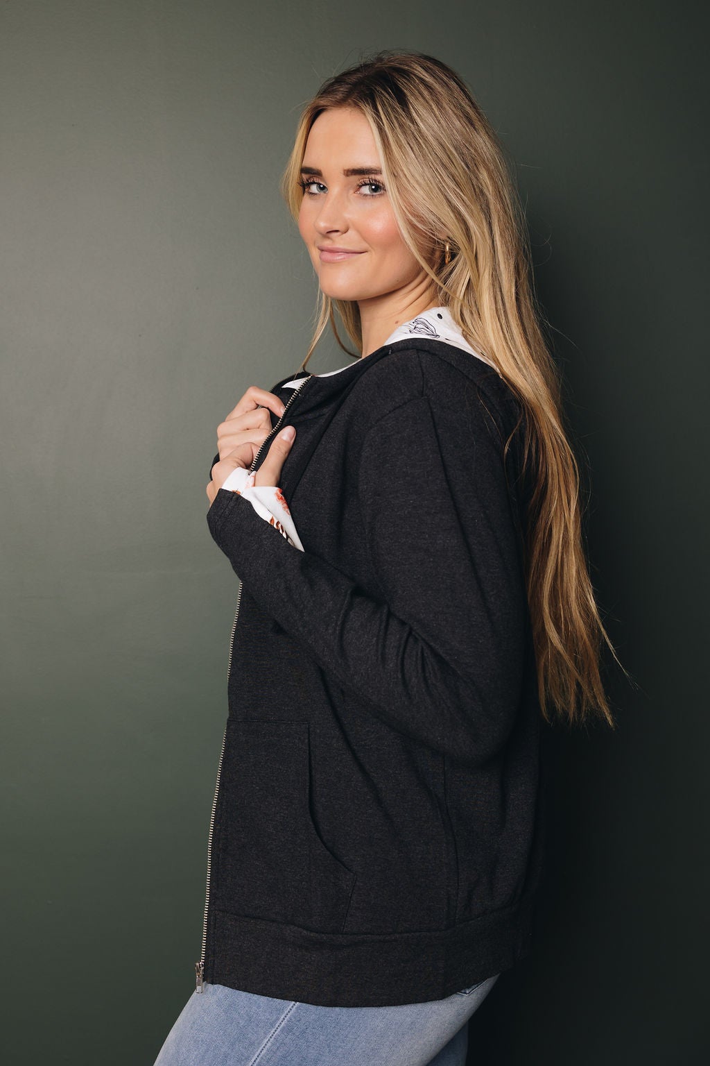 Kelsi Floral Zip Up Jacket