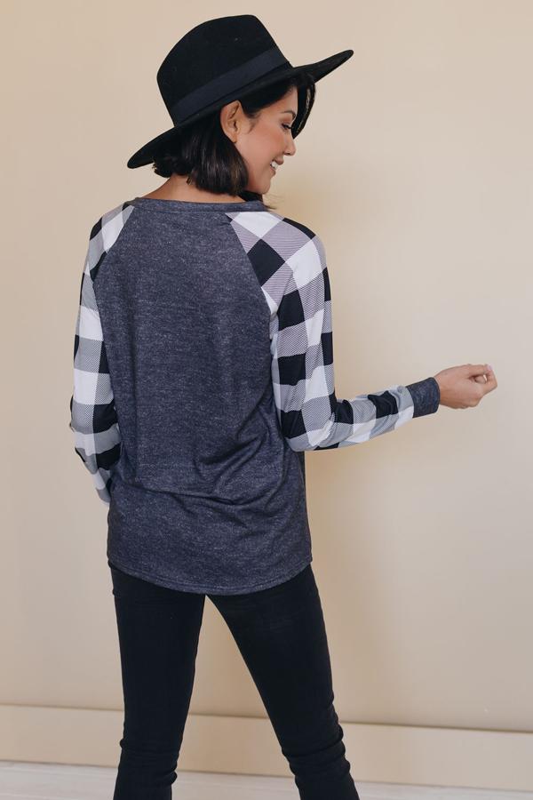 Love Christmas Plaid Top