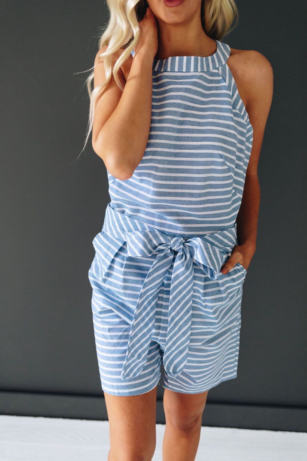 OEM Get Ya Flirt On Striped Romper