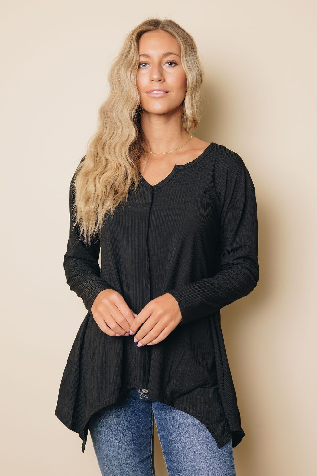 Alayah Hemline Long Sleeve Top