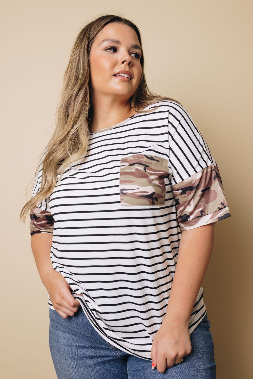 Plus Size - Meadow Walk Striped Top