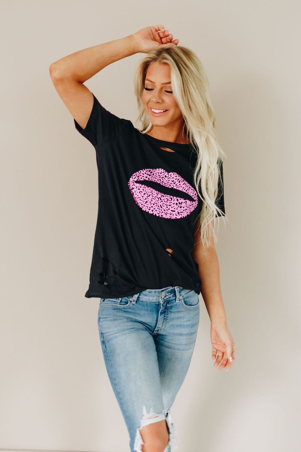 Cassie Distressed Tee