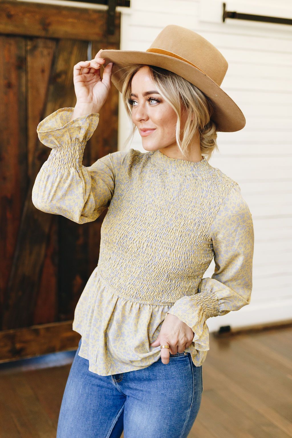 Come Into Bloom Peplum Top