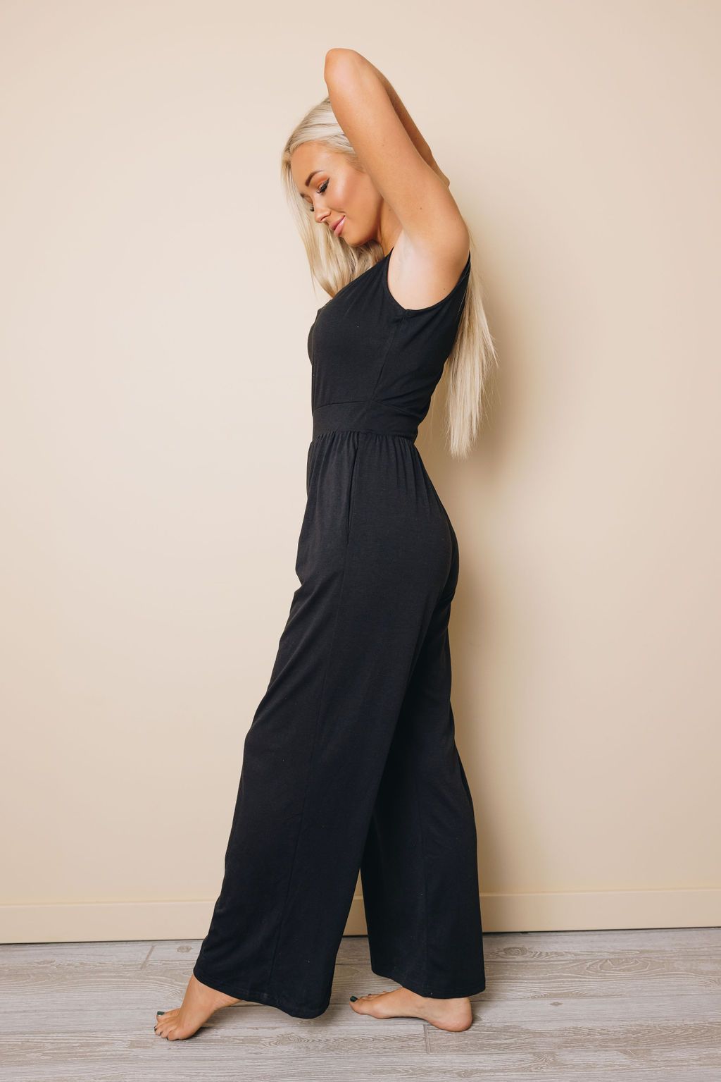 Be Happy Sleeveless Wide Leg Jumpsuit