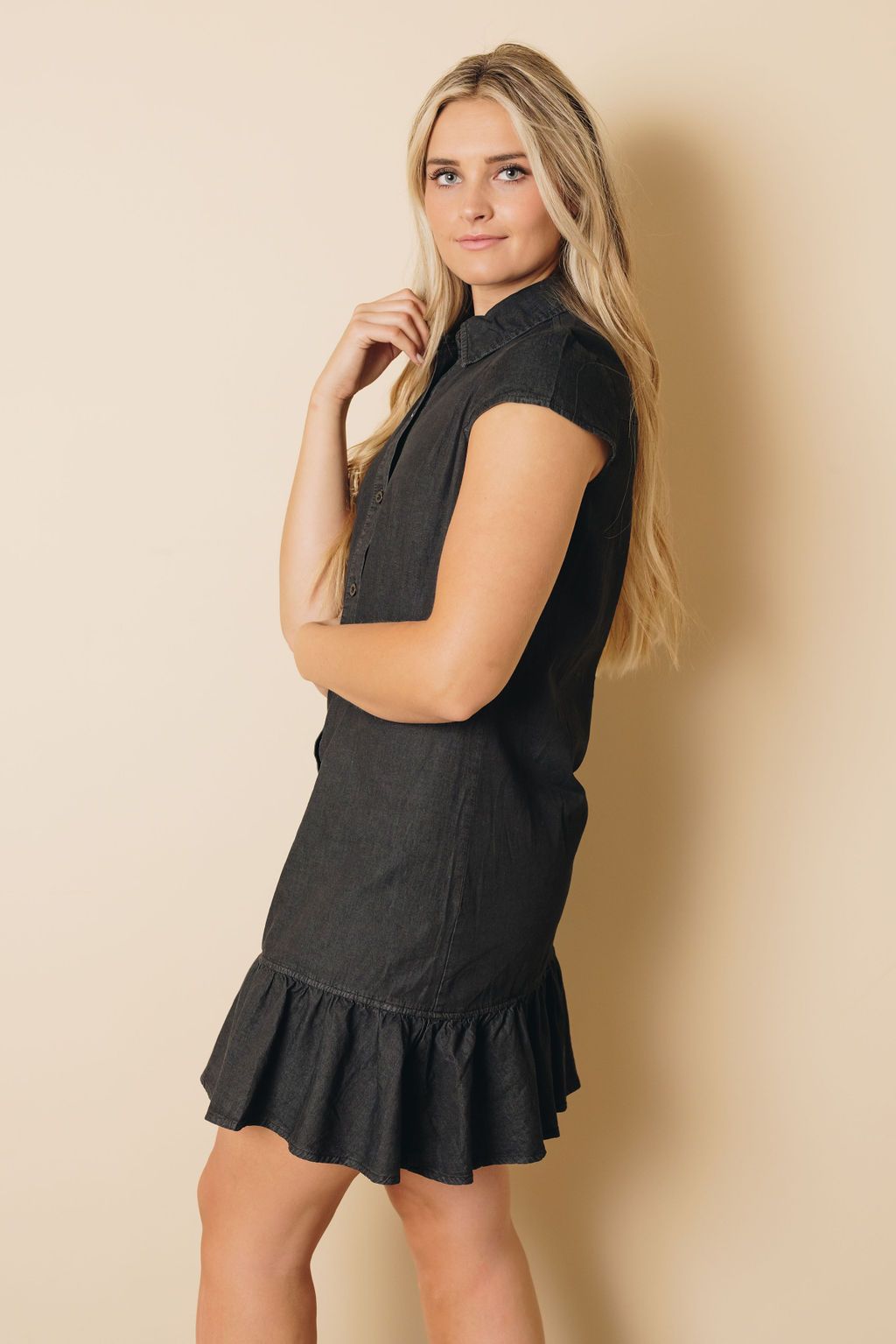 Illinois Denim Ruffle Dress