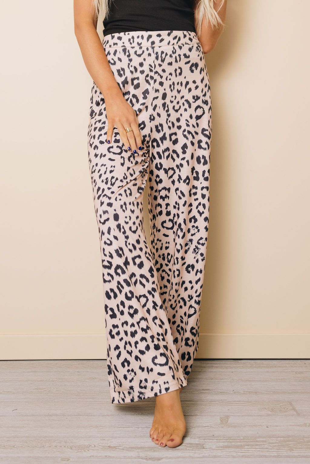 Nevada Leopard Print Wide Leg Pants