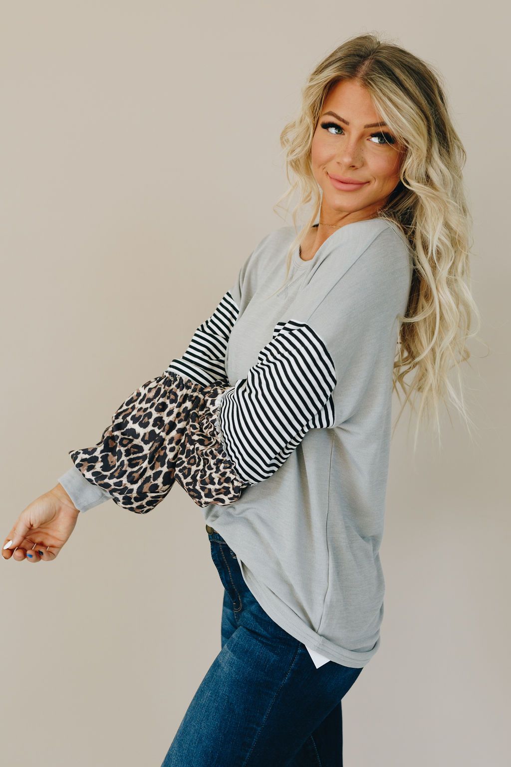 Rock Hard Leopard Stripe Top
