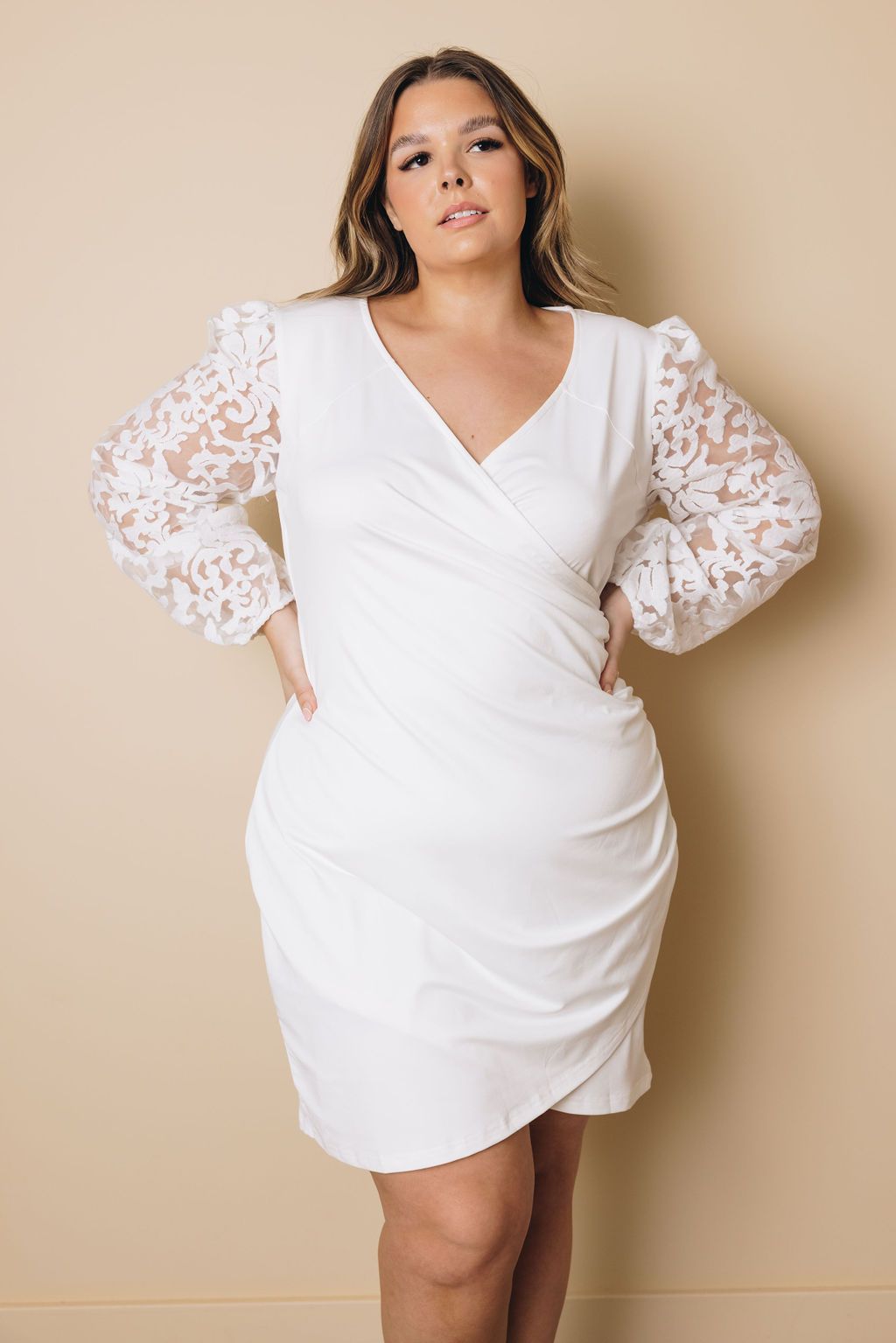 Plus Size - Gabrielle Puff Sleeves Dress