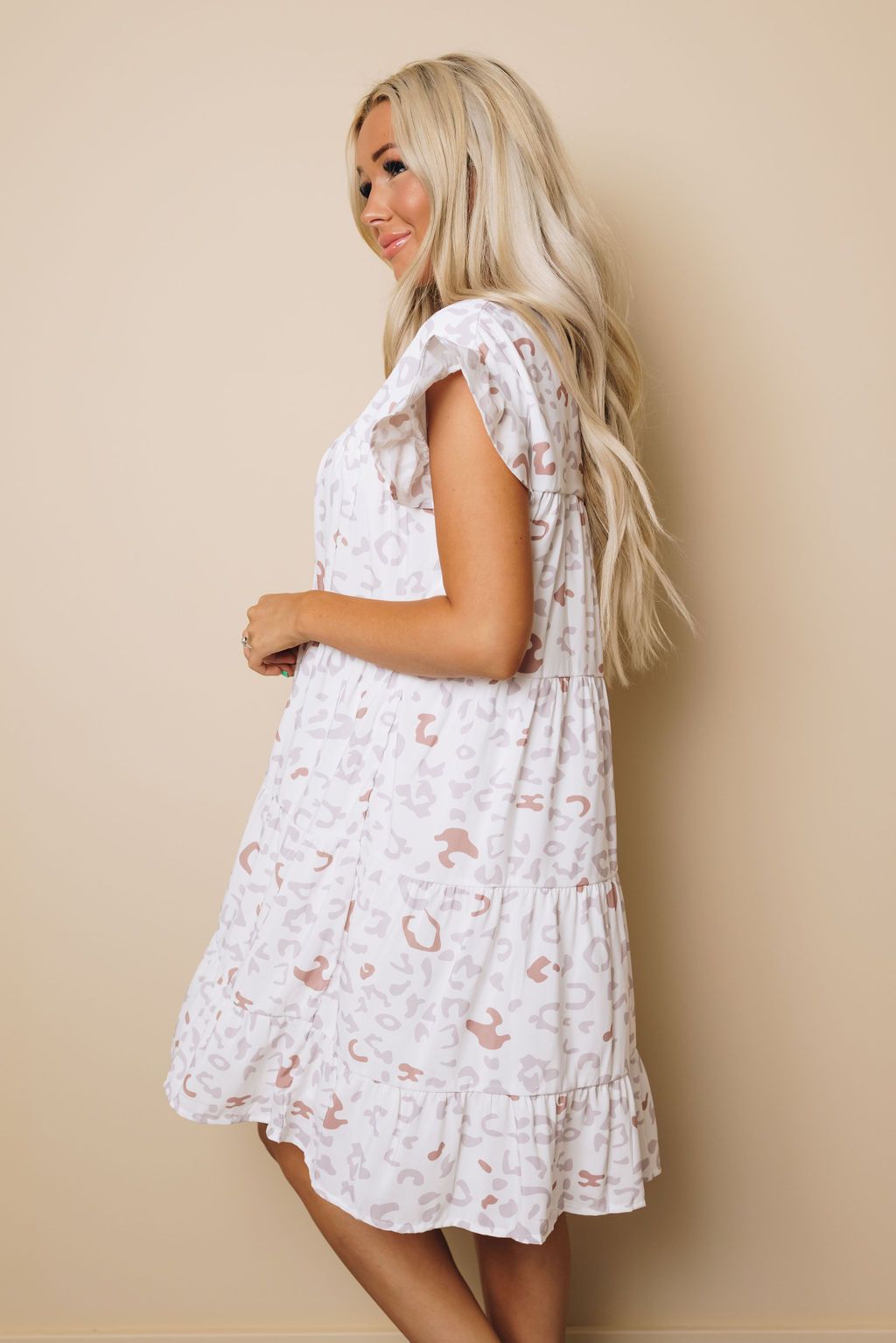 Zoe Leopard Ruffle Dress