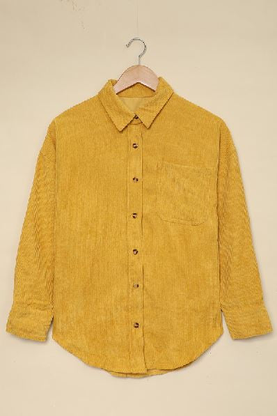 Hippen Corduroy Button Down Top