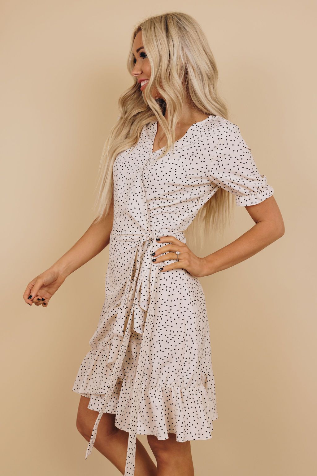 Petey Dotted Wrap Dress
