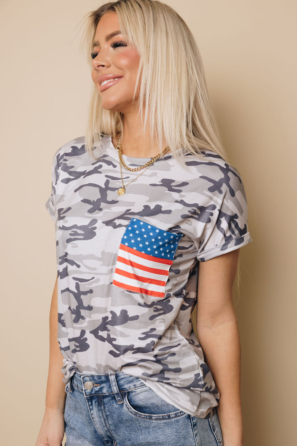 Take Flight Camo Flag Tee
