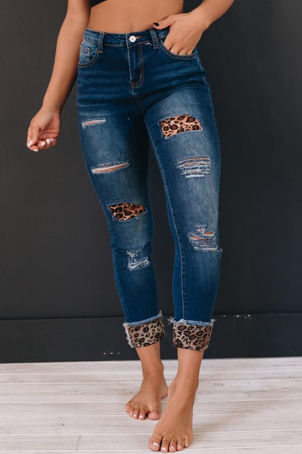 Oaks Leopard Patch Skinnies