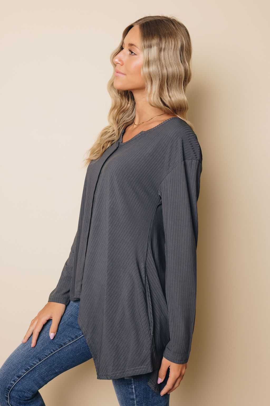 Alayah Hemline Long Sleeve Top
