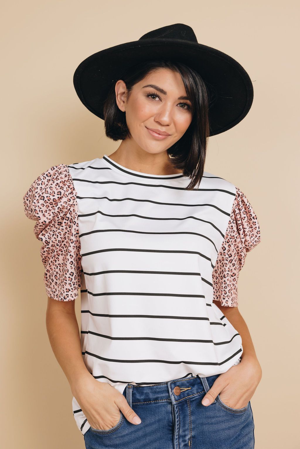 Jakobi Leopard Striped T-Shirt