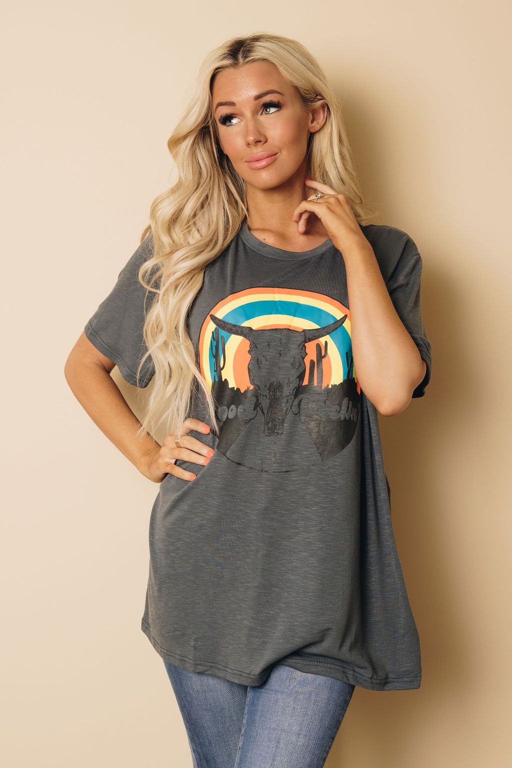 Good Feeling Graphic Plus Size Tee