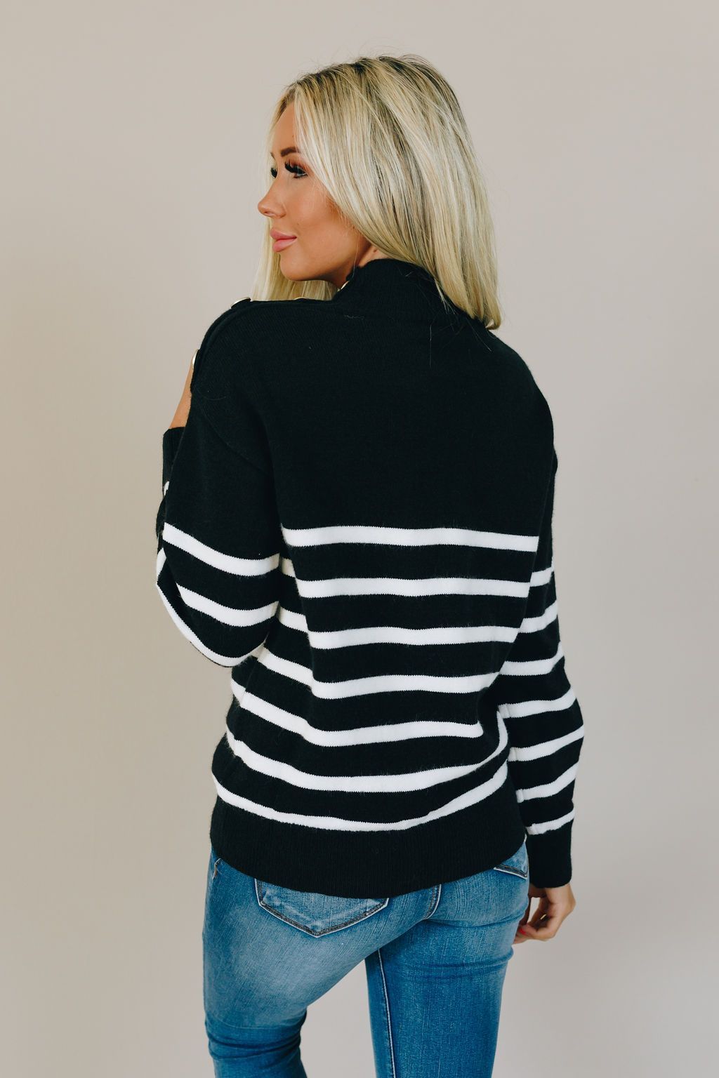 Days Go By Striped Turtleneck Sweater