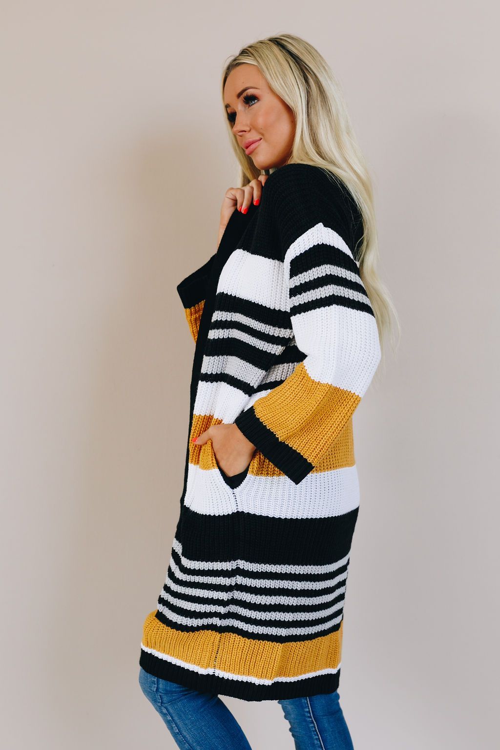Georgetown Striped Pocket Cardigan