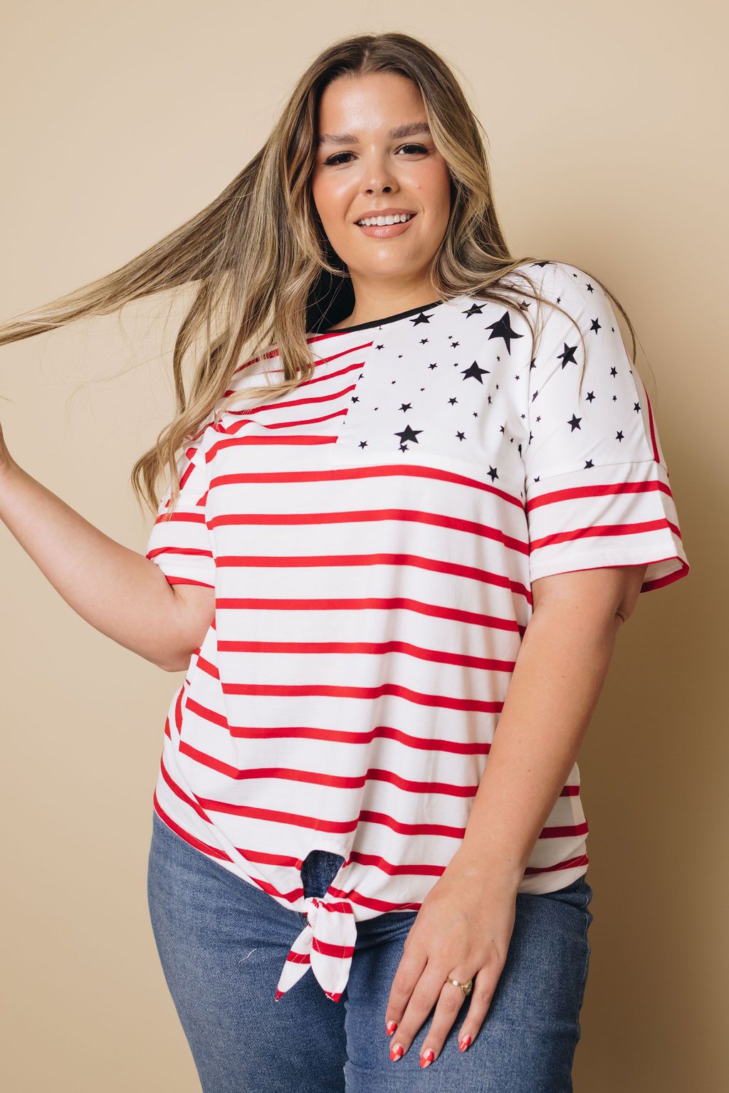 Plus Size - Merica' Flag Tee