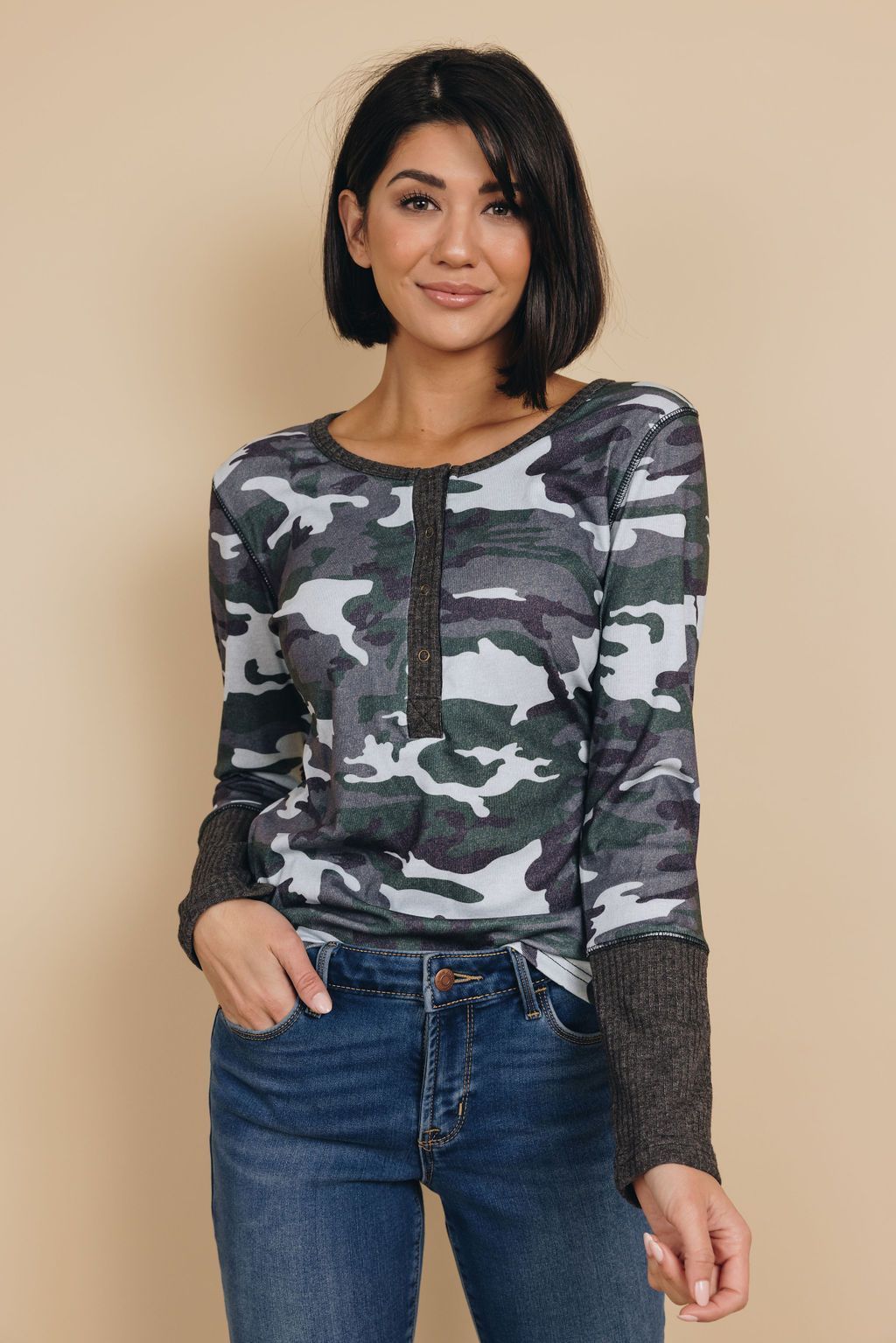 Taelin Printed Long Sleeve Top