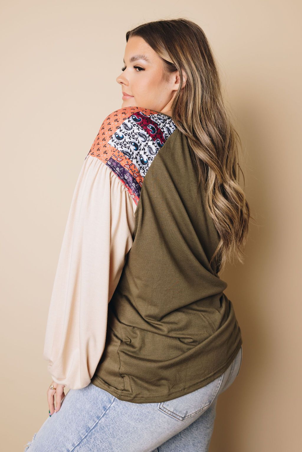Plus Size - Gene Puff Long Sleeve Top