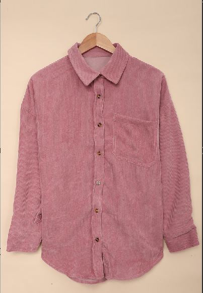 Hippen Corduroy Button Down Top