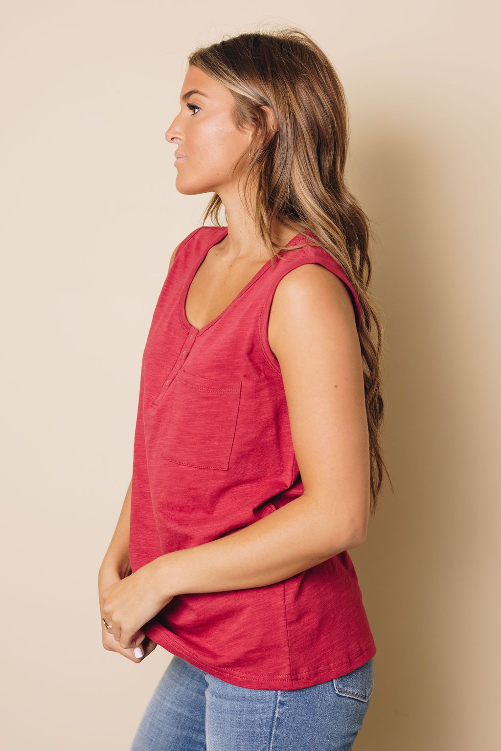 Rowan Button Tank Top