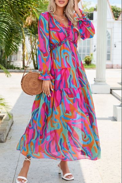 Free Spirit Ruffle Maxi Dress