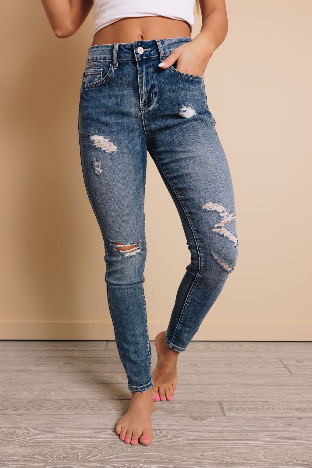 Casey Distressed Skinny Jeans