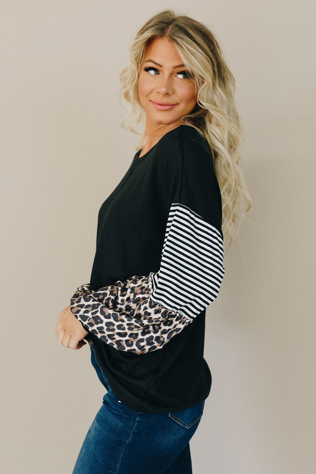 Rock Hard Leopard Stripe Top