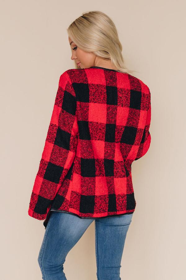 Staying Cozy Plaid Coat