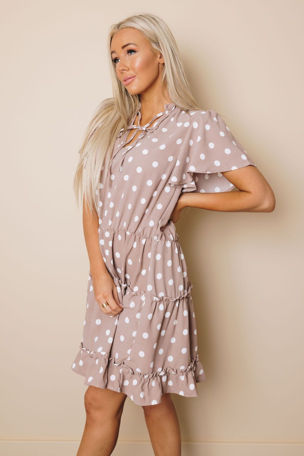 Nia Ruffled Tie Mini Dress