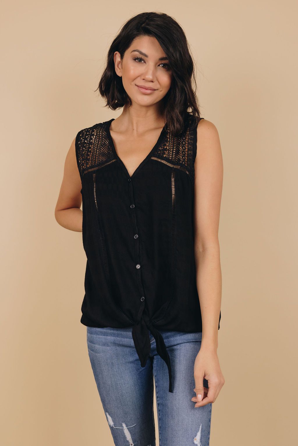 Runnin' Outta Time Tie Front Top