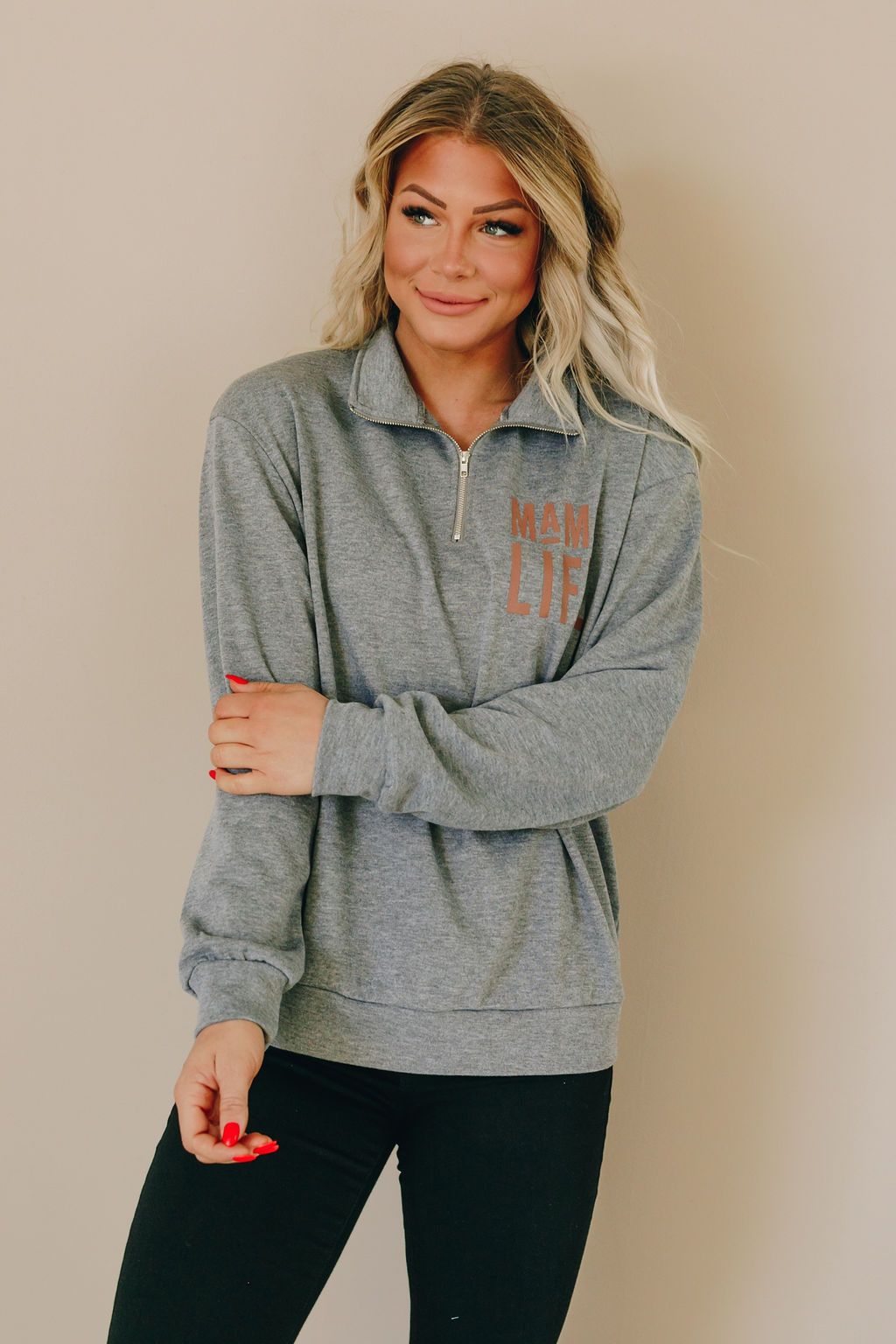 Mama Half Zip Sweatshirt